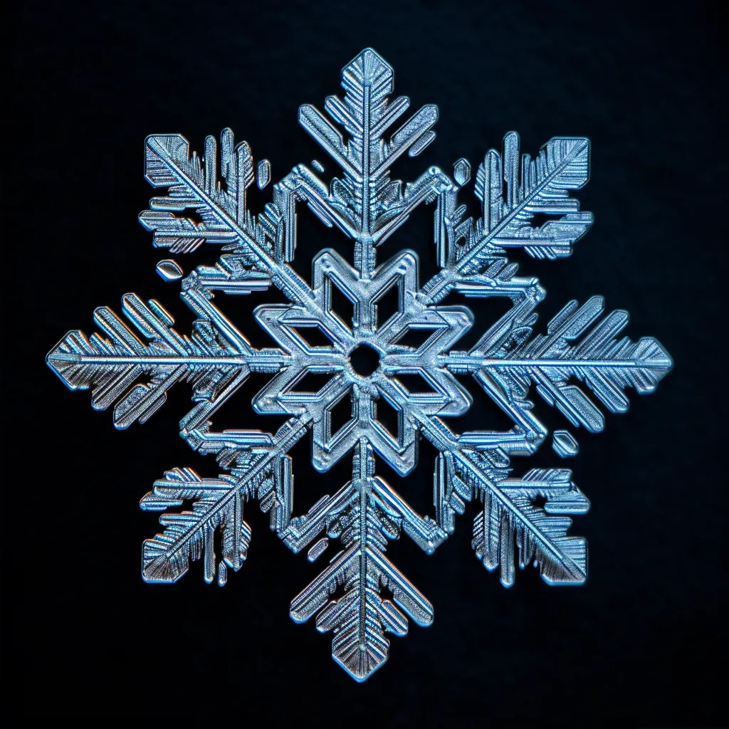 Snowflake displaying intricate and unique pattern of nature