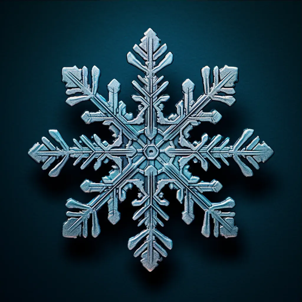 Snowflake displaying intricate and unique pattern of nature