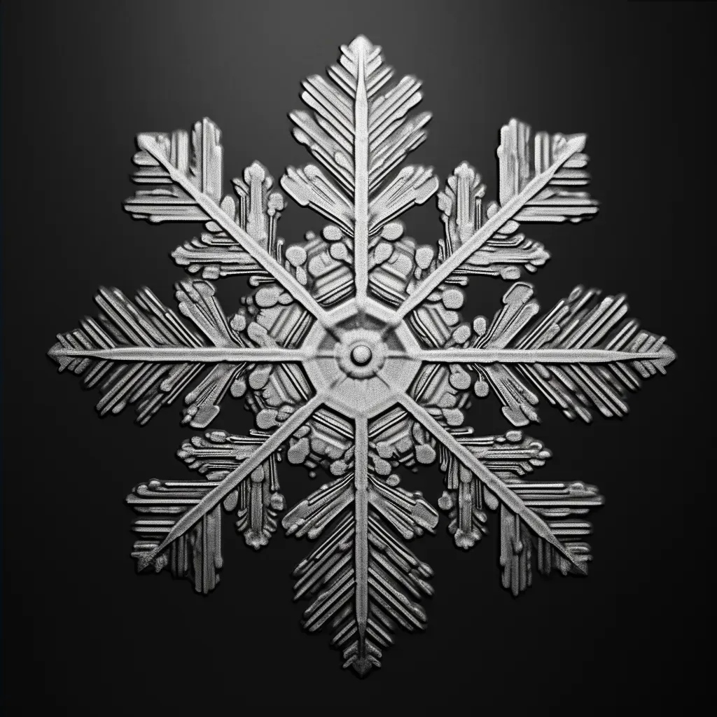 Snowflake displaying intricate and unique pattern of nature