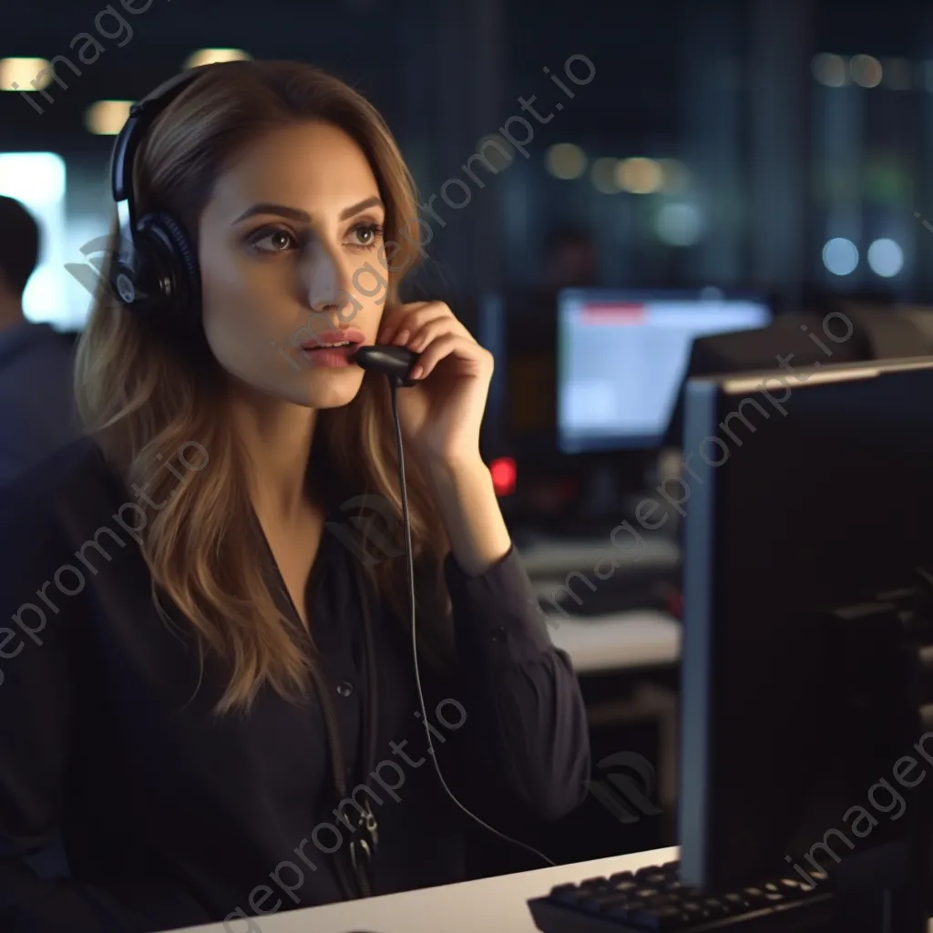 Call center supervisor analyzing agent performance on screen - Image 1