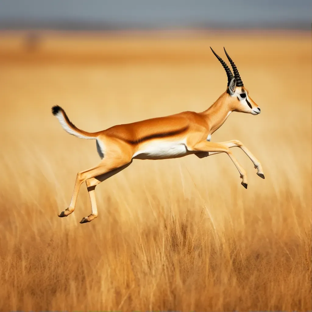 Graceful gazelle leaping across the African plains - Image 1