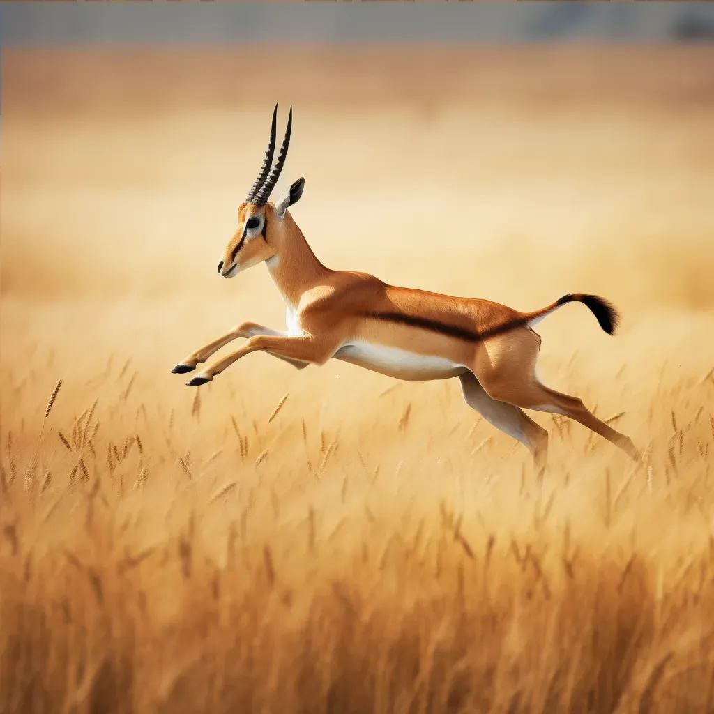 Elegant Gazelle Leaping Across African Plains