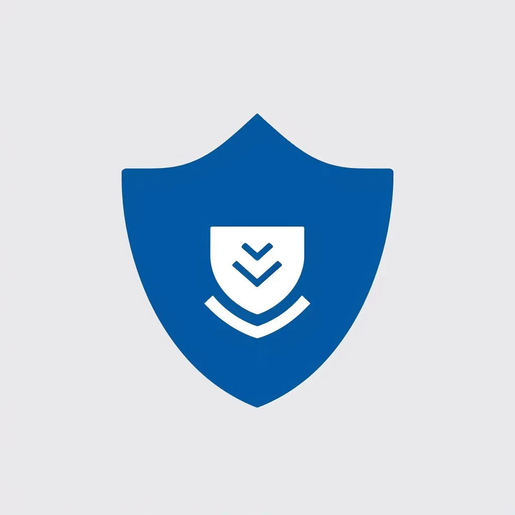 Minimalist and modern logo for an online banking platform with a shield checkmark icon in blue and white - Image 1