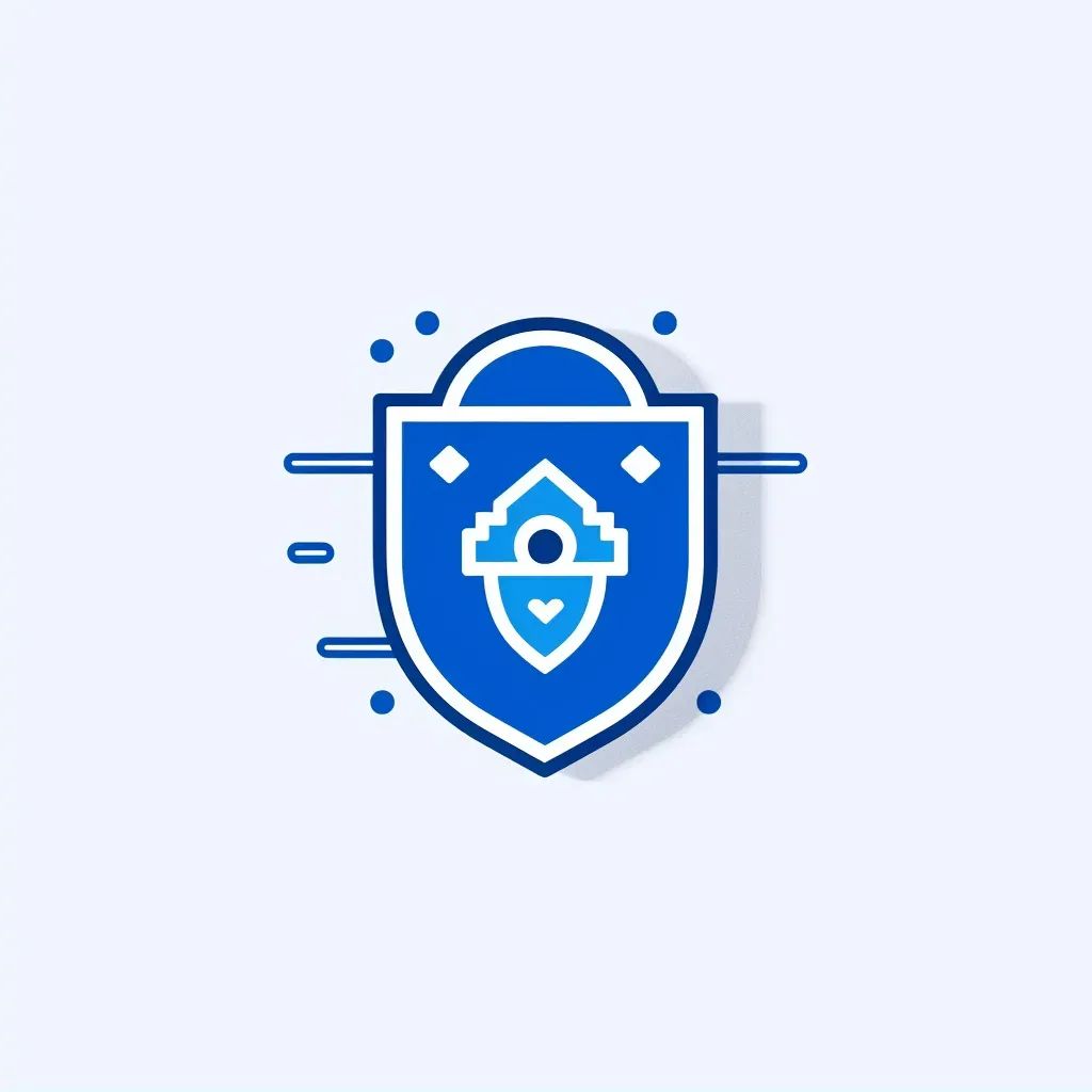 Minimalist and modern logo for an online banking platform with a shield checkmark icon in blue and white - Image 2