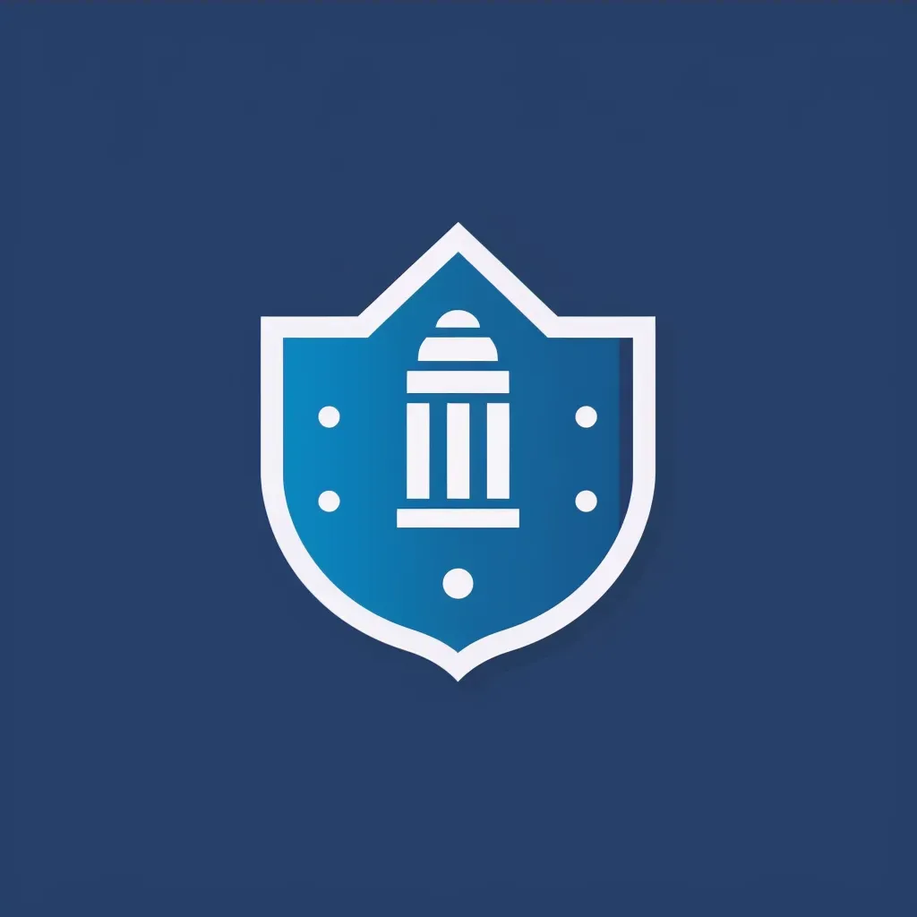 Minimalist and modern logo for an online banking platform with a shield checkmark icon in blue and white - Image 4