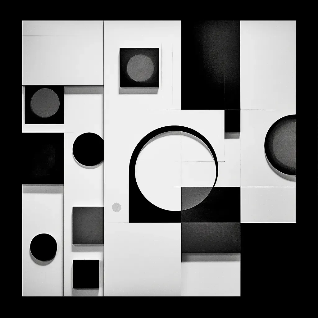 Image showing a geometric composition in a monochrome color scheme - Image 1