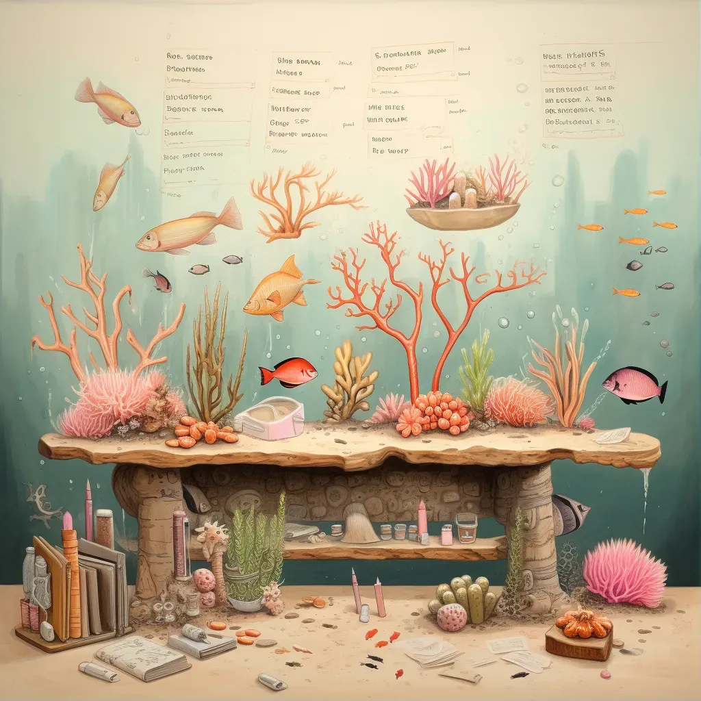 Educational scene showing biodiversity of a coral reef - Image 1