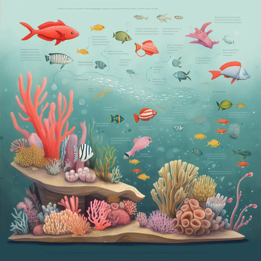 Educational scene showing biodiversity of a coral reef - Image 2