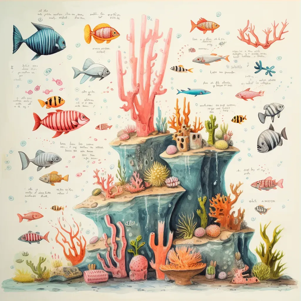 Educational scene showing biodiversity of a coral reef - Image 3