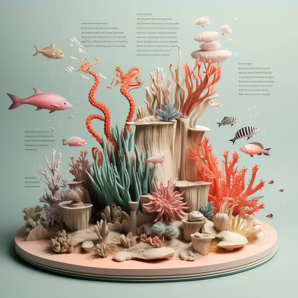 Educational scene showing biodiversity of a coral reef - Image 4