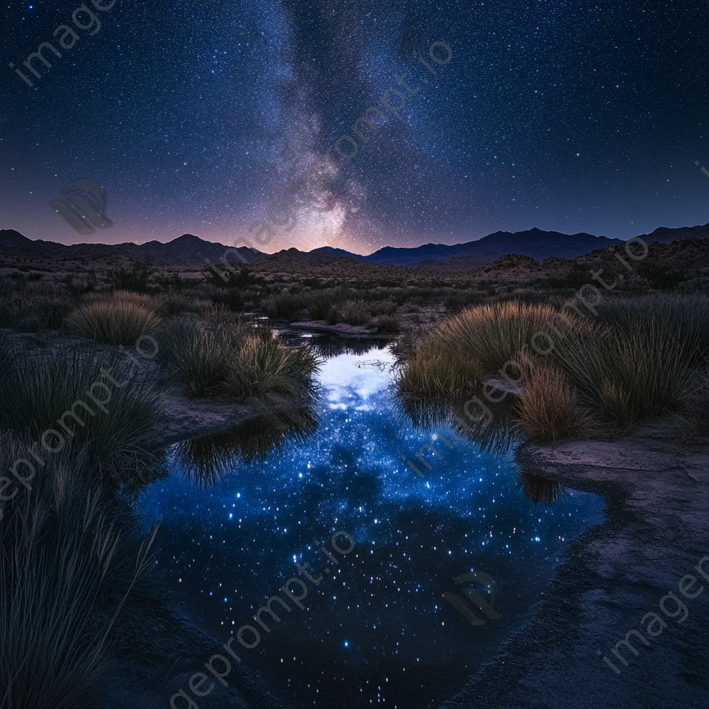 Desert spring reflecting a starry sky - Image 2