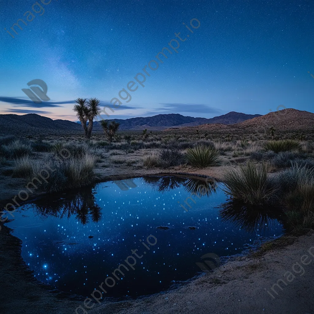 Desert spring reflecting a starry sky - Image 3