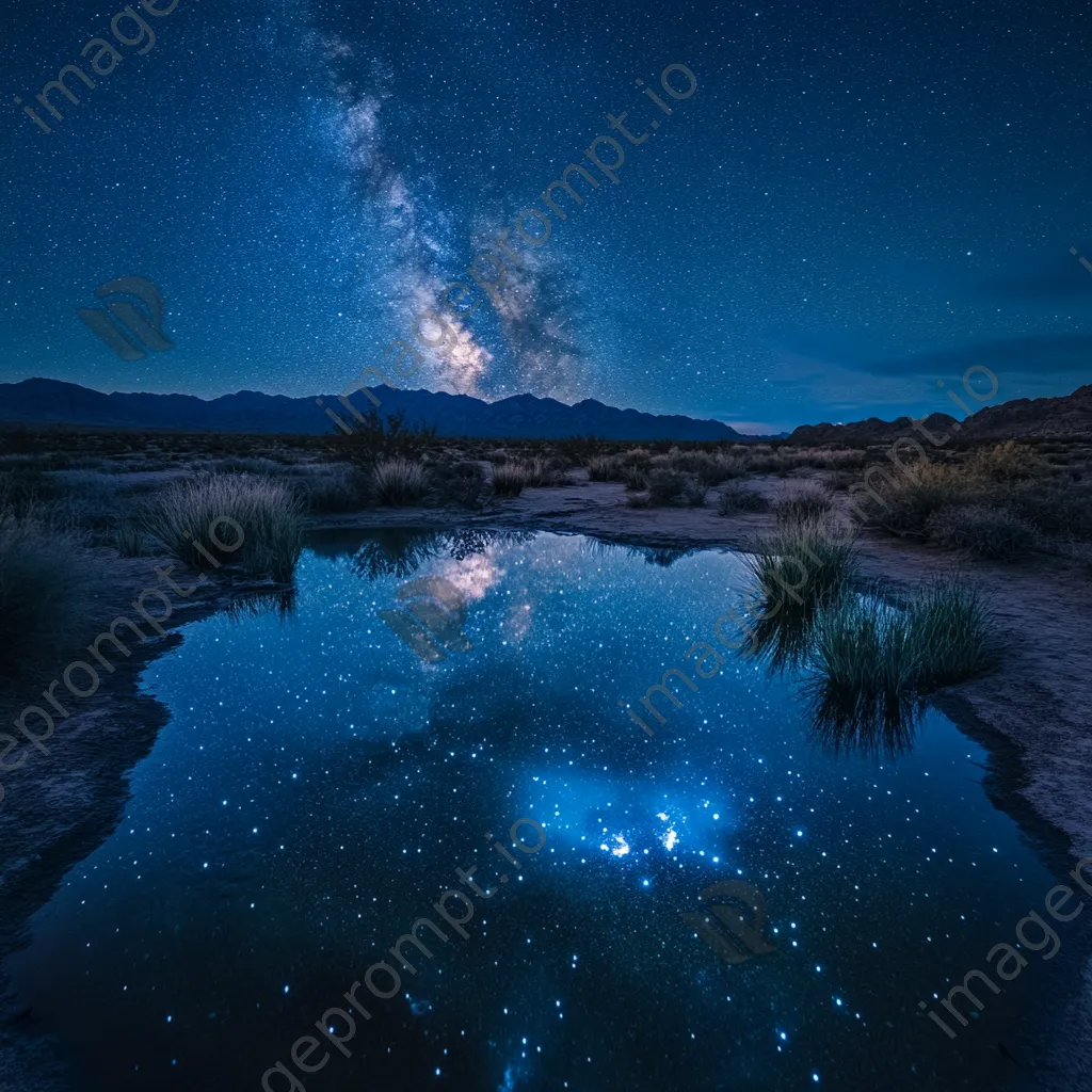 Desert spring reflecting a starry sky - Image 4