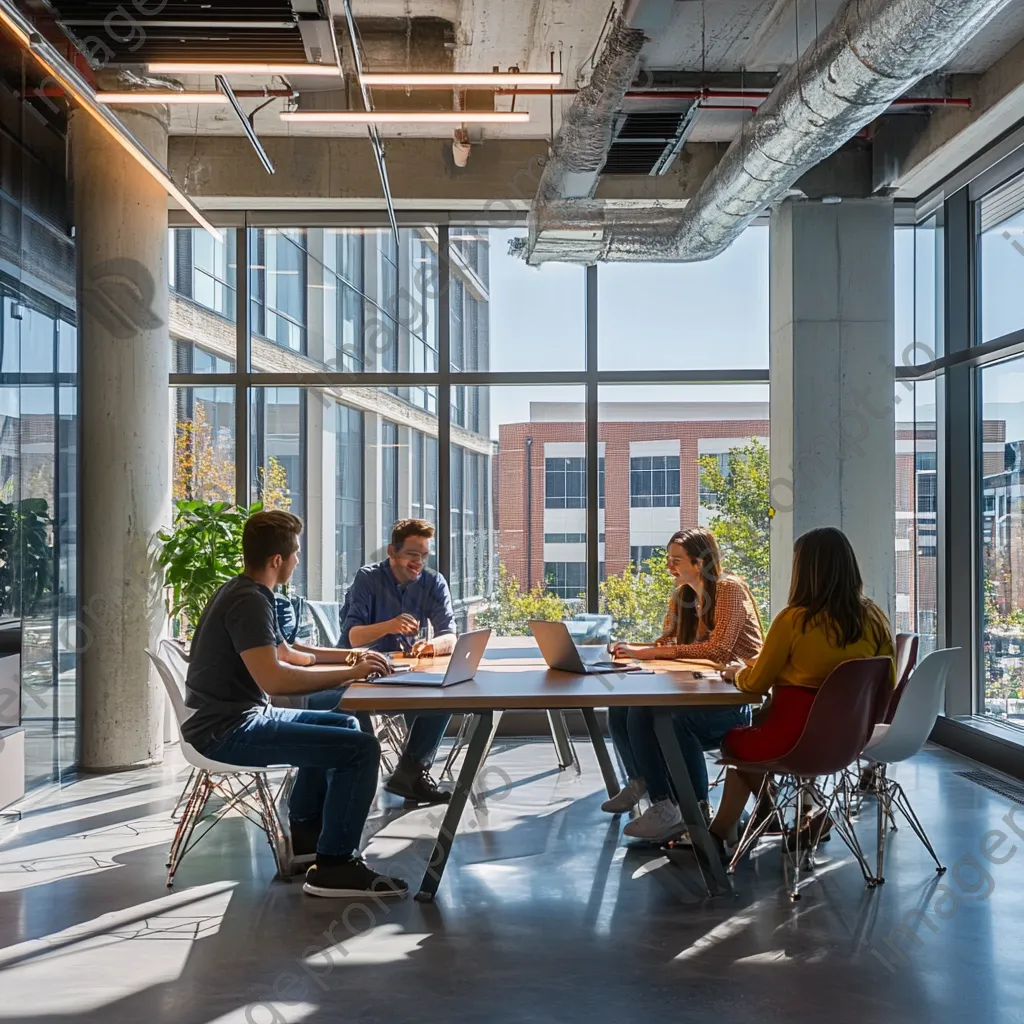 A group working in a modern co-working space with smart tools - Image 1