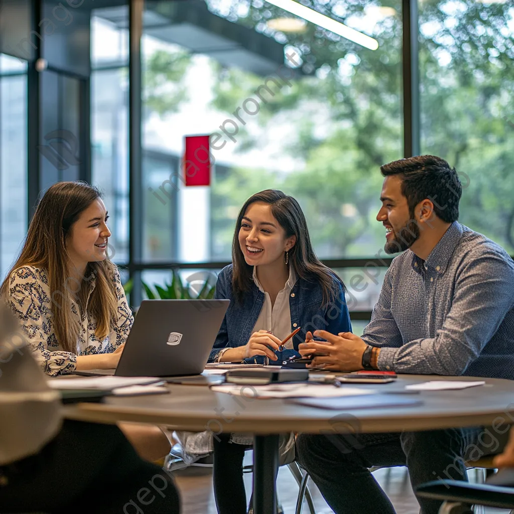 A group working in a modern co-working space with smart tools - Image 2