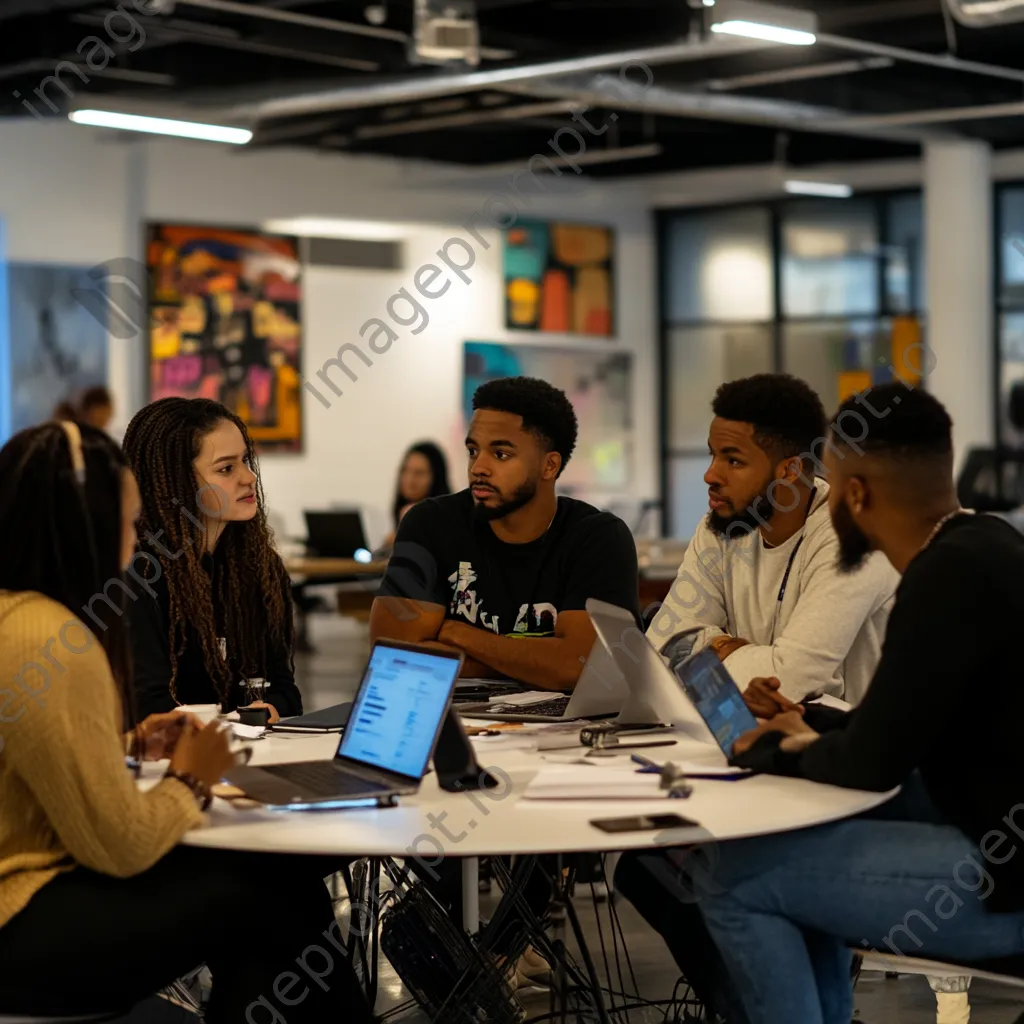 A group working in a modern co-working space with smart tools - Image 3