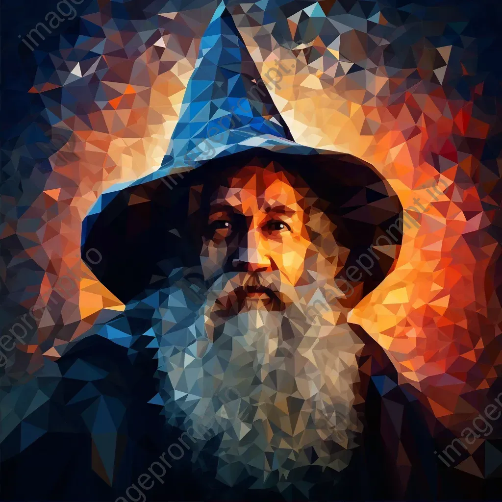 Low poly sorcerer in a mystical glow - Image 2