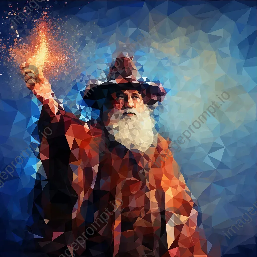 Low poly sorcerer in a mystical glow - Image 3