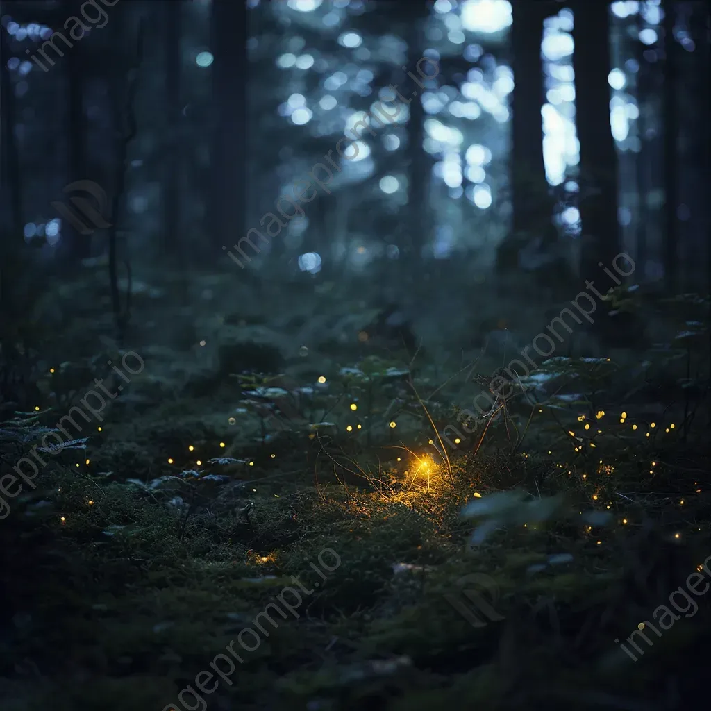 Glowing firefly in dark forest - Image 3