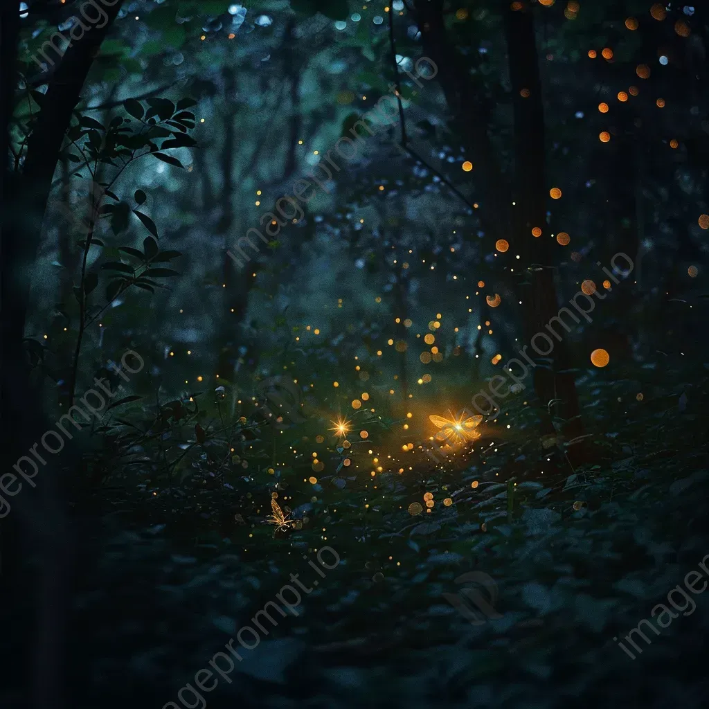 Glowing firefly in dark forest - Image 4