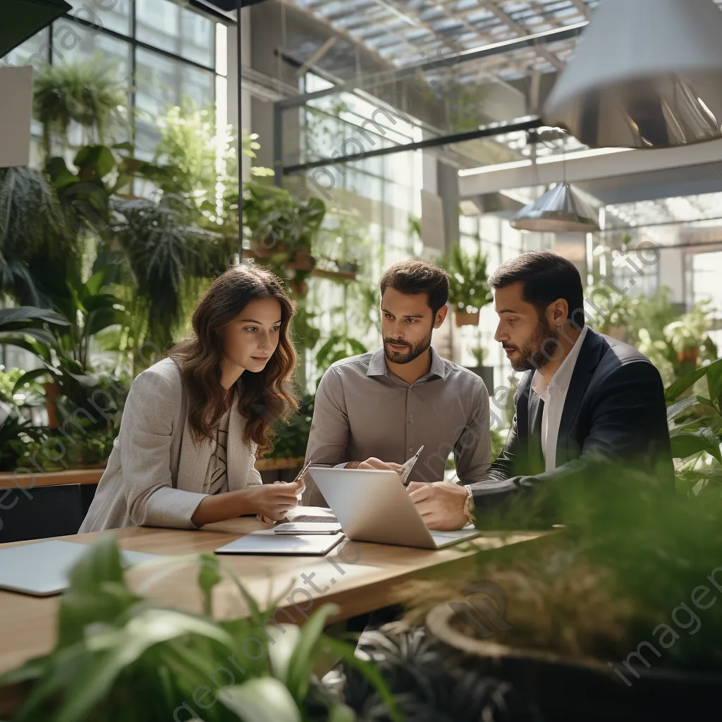 Project managers discussing in a modern workspace - Image 4