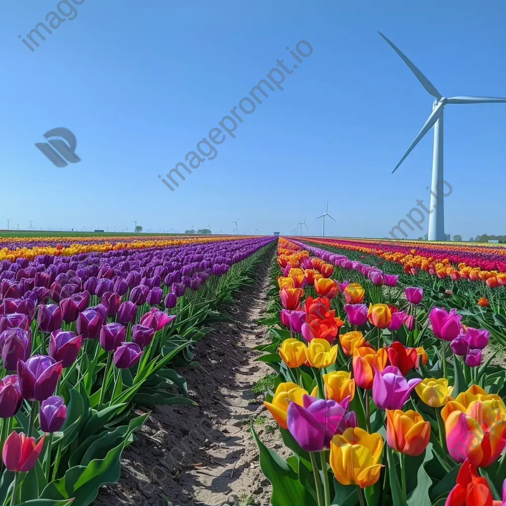 Colorful tulip fields in full bloom during springtime - Image 1