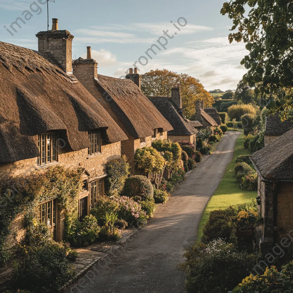 Historic estate with thatched roofs and manicured gardens - Image 1