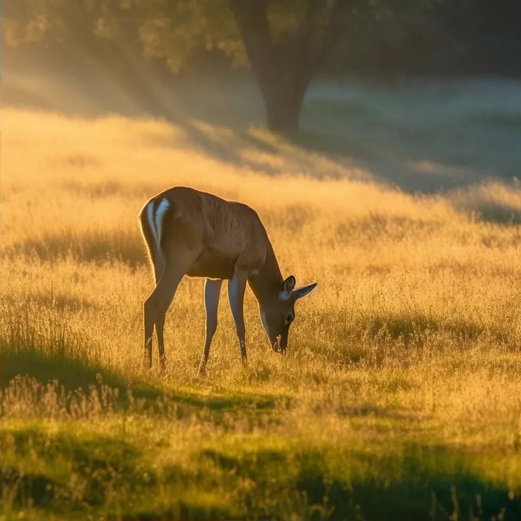 Deer grazing at dawn - Image 2