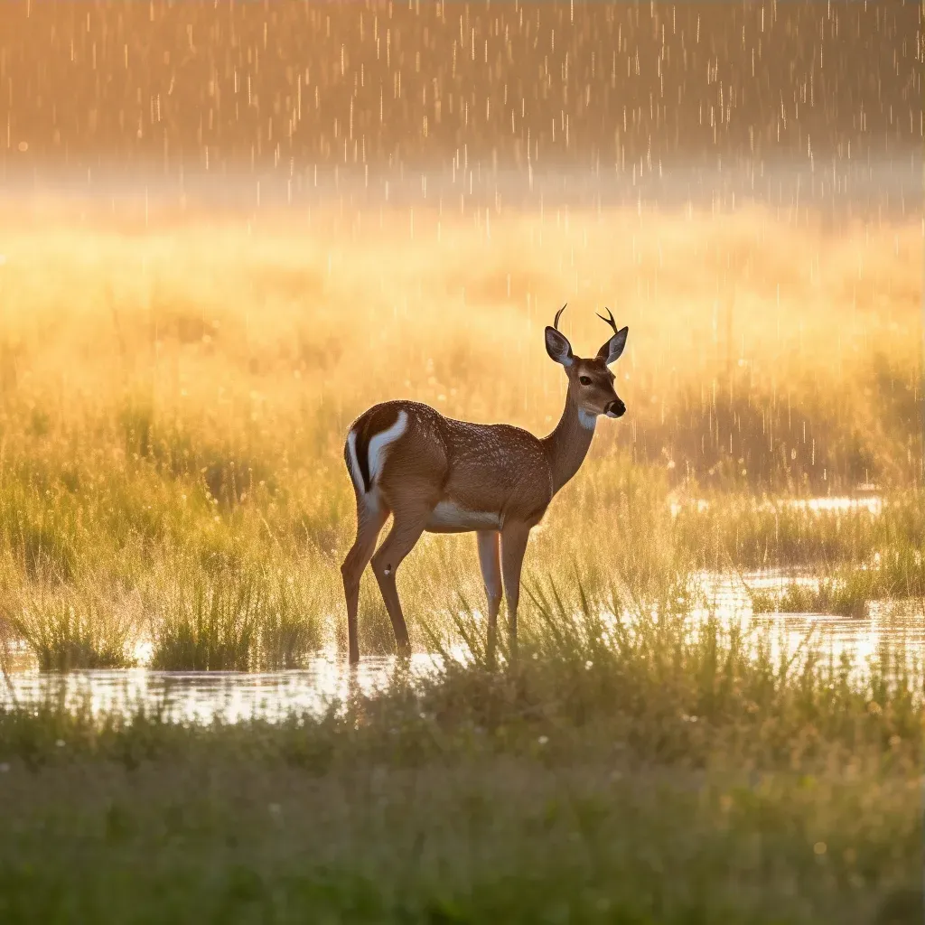 Grazing Deer at Dawn