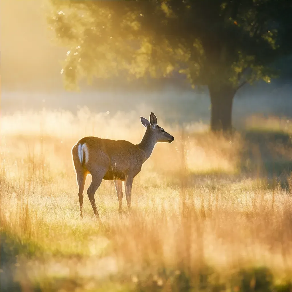 Deer grazing at dawn - Image 4