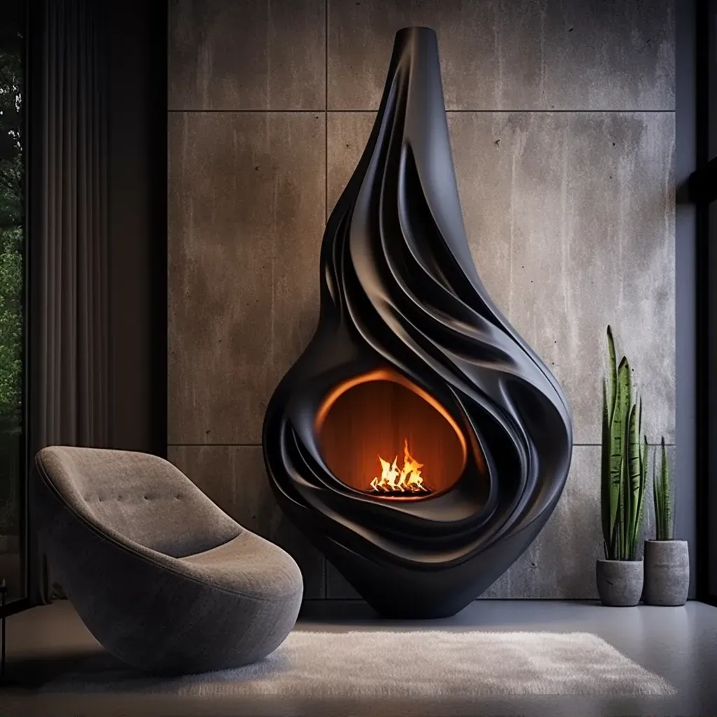 Sculptural fireplace interiors - Image 1