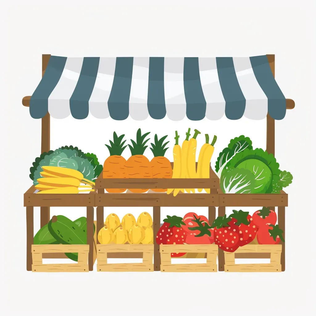 Farmers market logo with fresh fruits and vegetables - Image 2