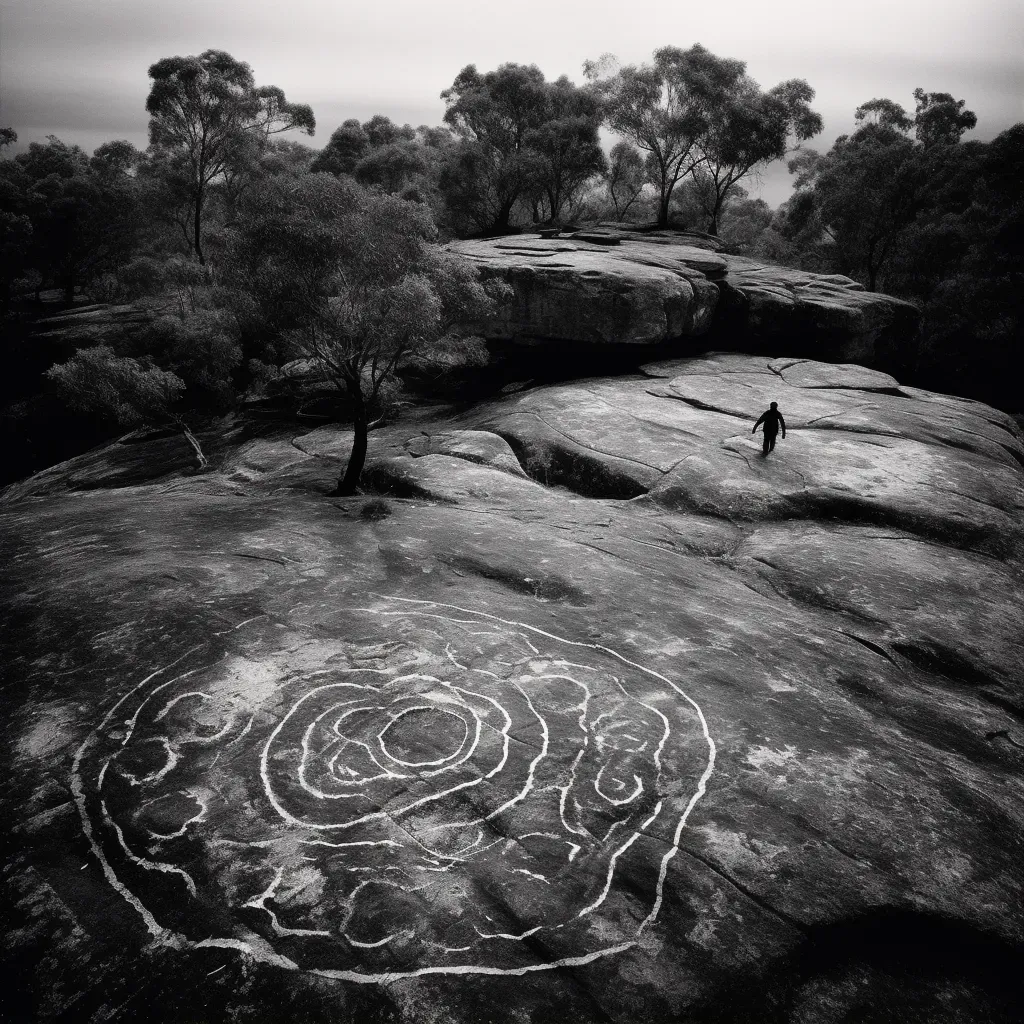 Sacred Aboriginal site with ancient rock paintings in Australia - Image 1