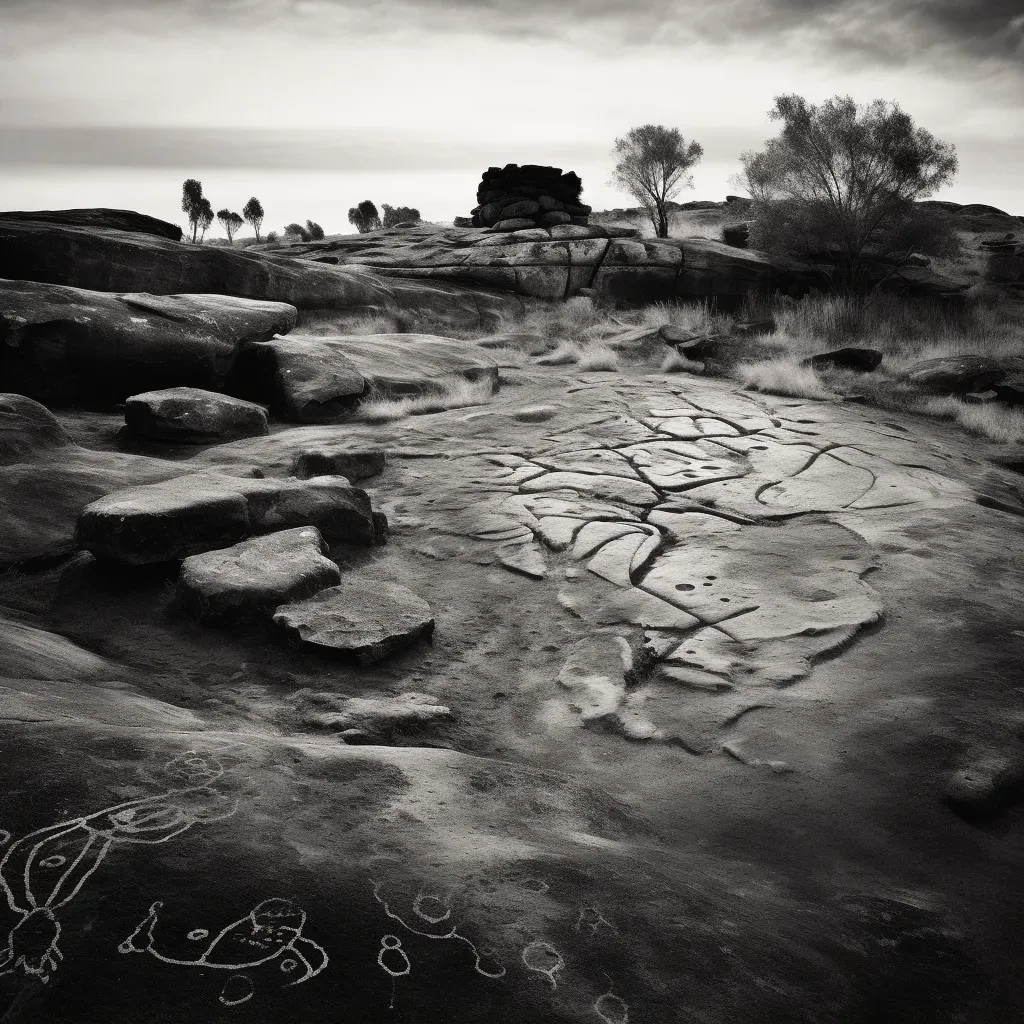 Sacred Aboriginal site with ancient rock paintings in Australia - Image 2