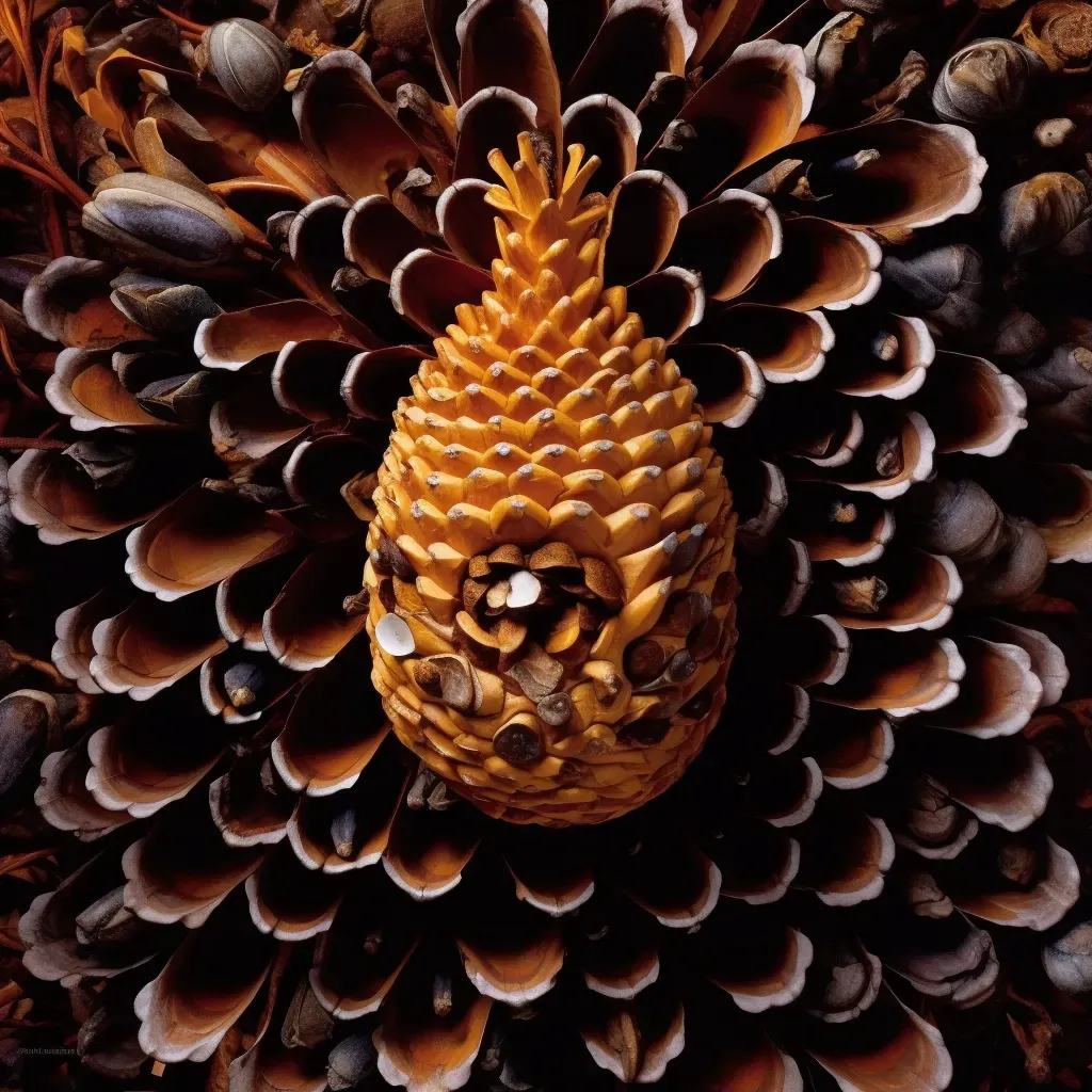 Pinecone with dense fibrous texture and protective layers revealing functional design - Image 1