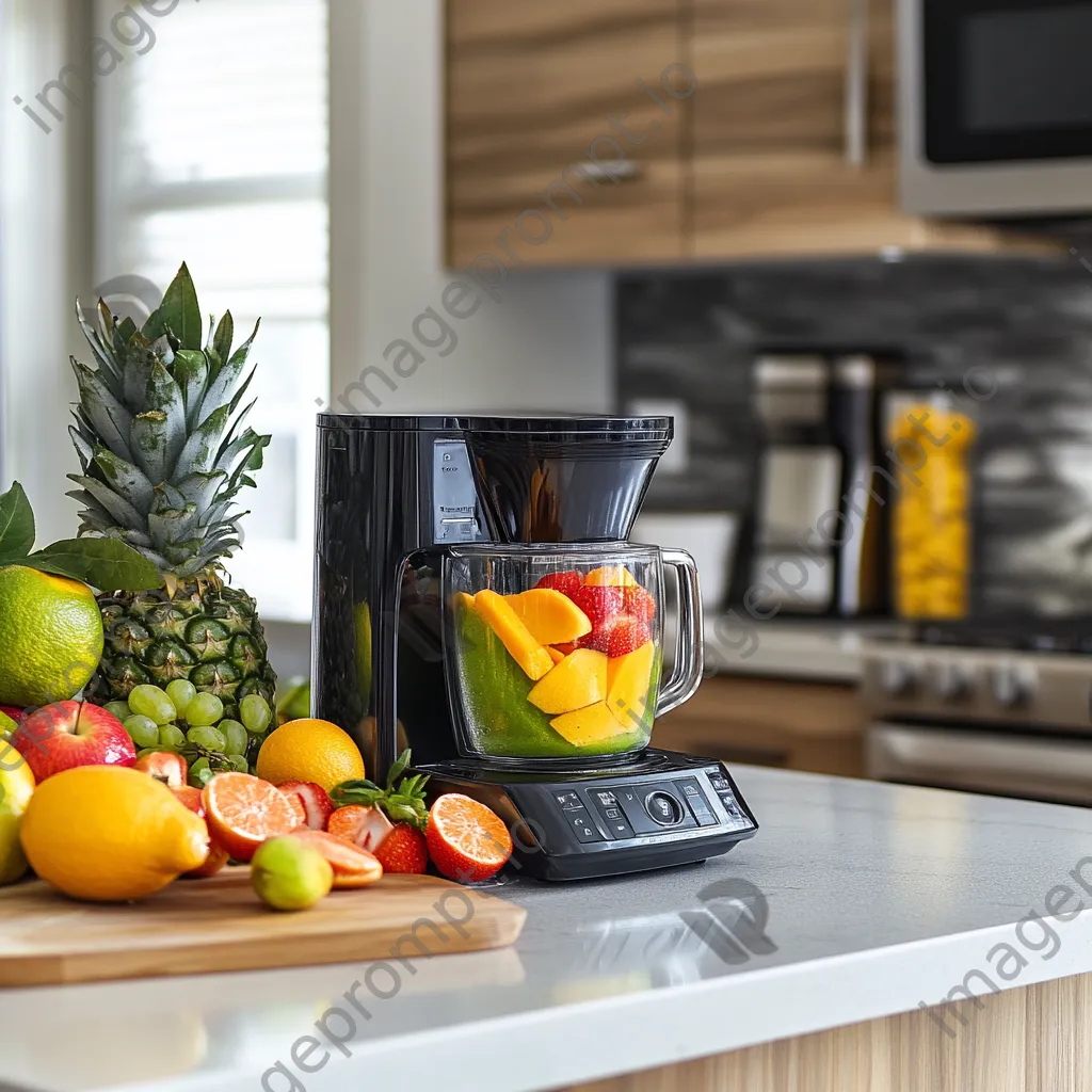 Preparation of a colorful fruit smoothie in a modern kitchen - Image 2