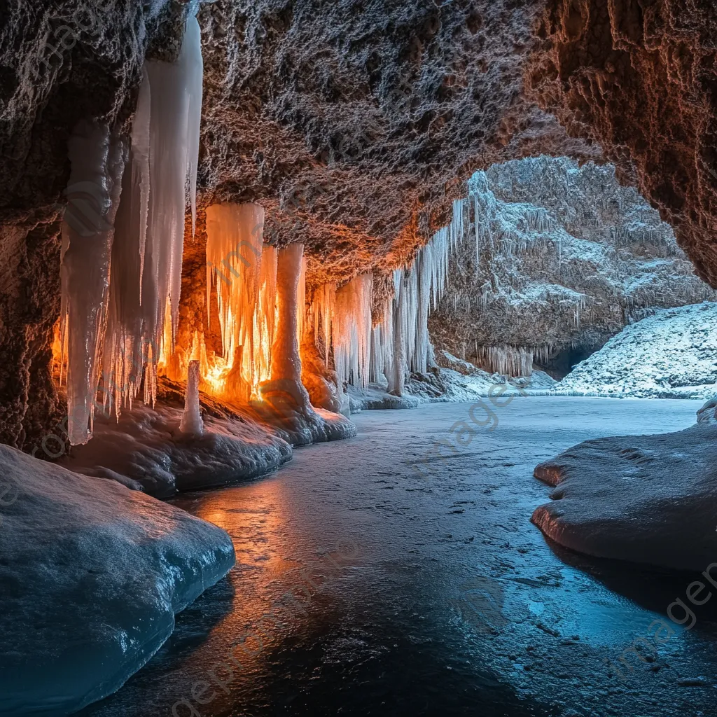 Ice cave with frozen formations - Image 4