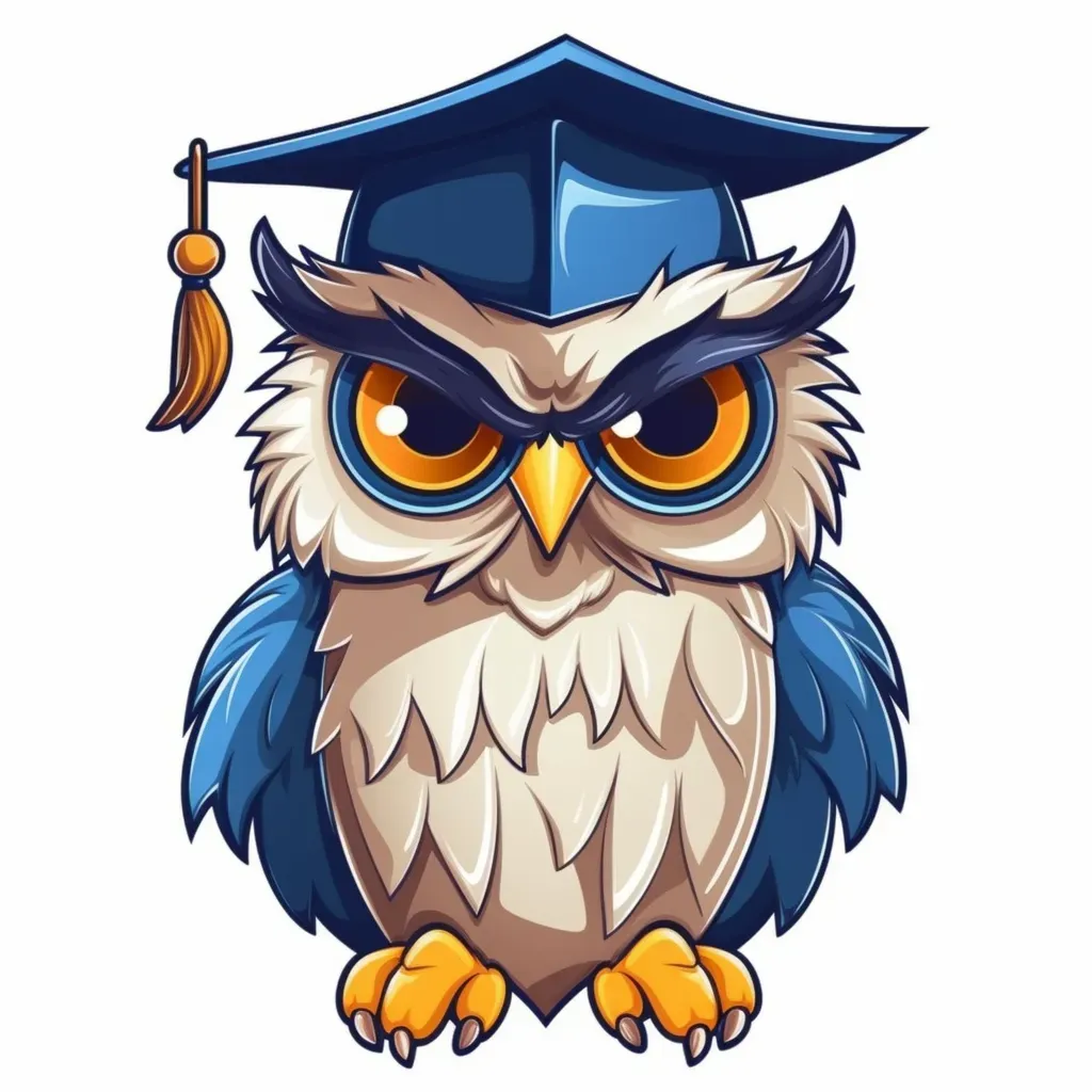 Wise owl school mascot logo on a white background - Image 4