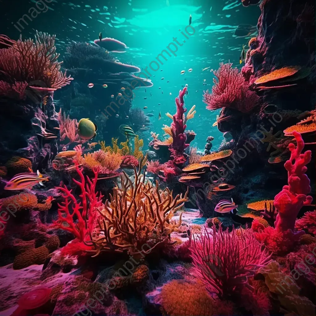 Tranquil coral reef garden with seahorses, taken with a RED Komodo 6K. - Image 1