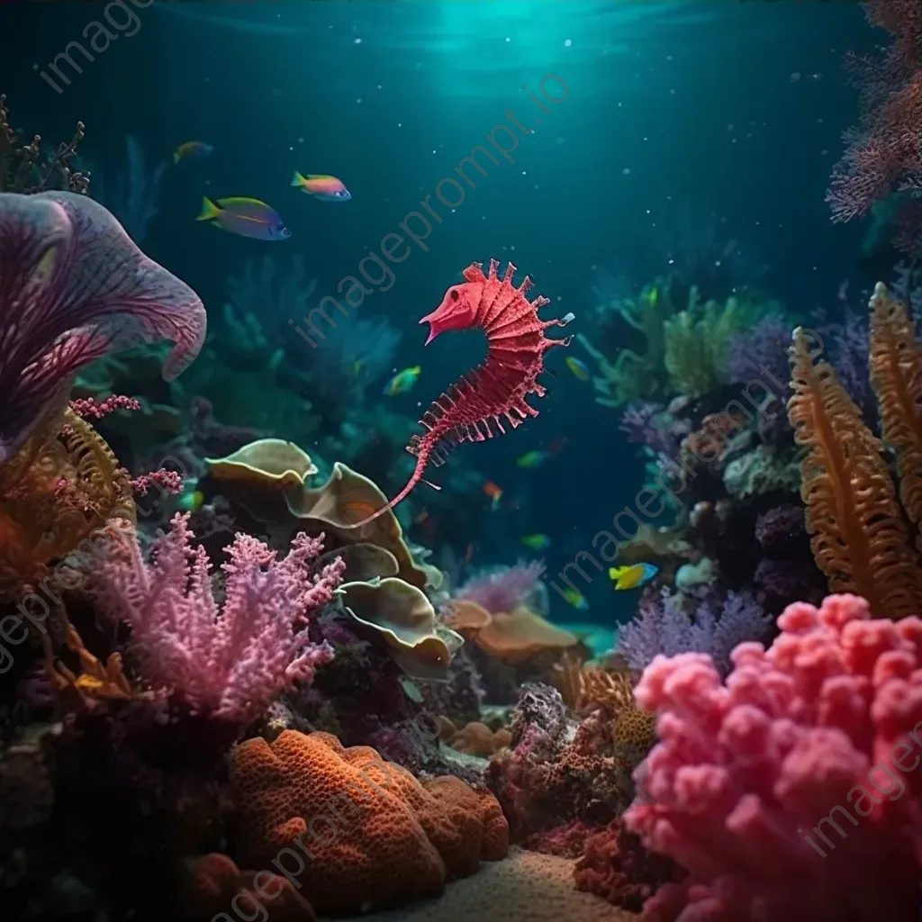 Tranquil coral reef garden with seahorses, taken with a RED Komodo 6K. - Image 3