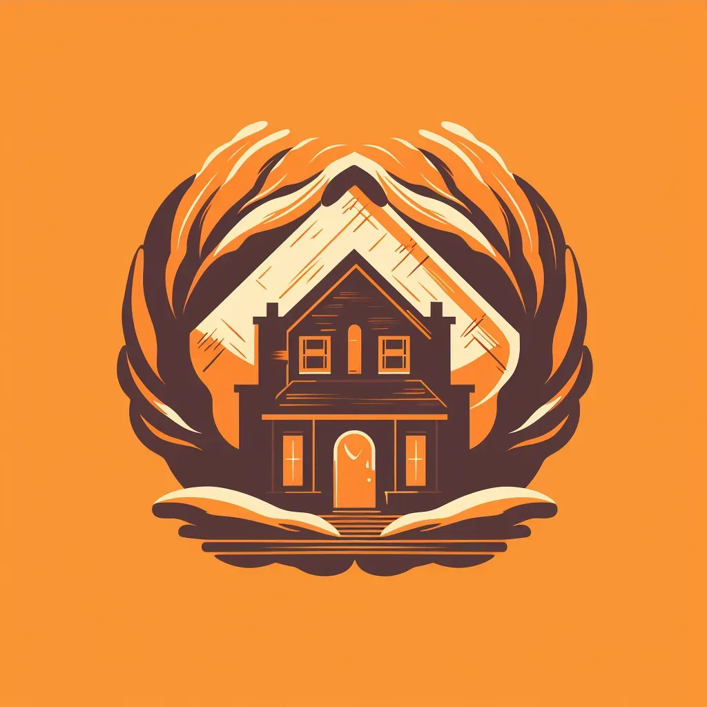 Logo with two hands coming together to form a house, in orange and brown. - Image 3