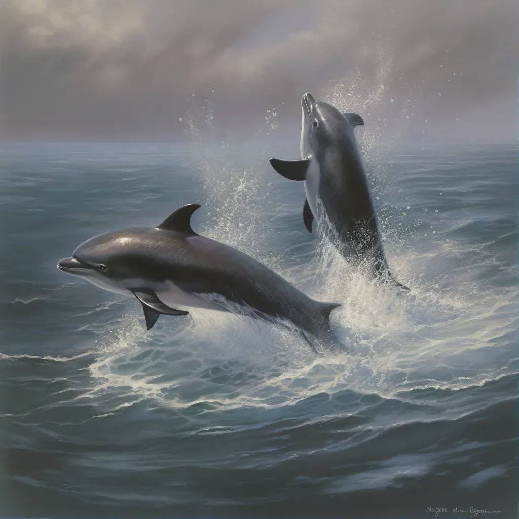 Vaquita porpoises leaping in Gulf of California waters - Image 1