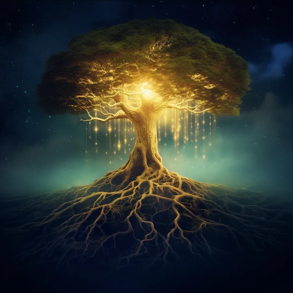 Luminous Tree of Spiritual Connection