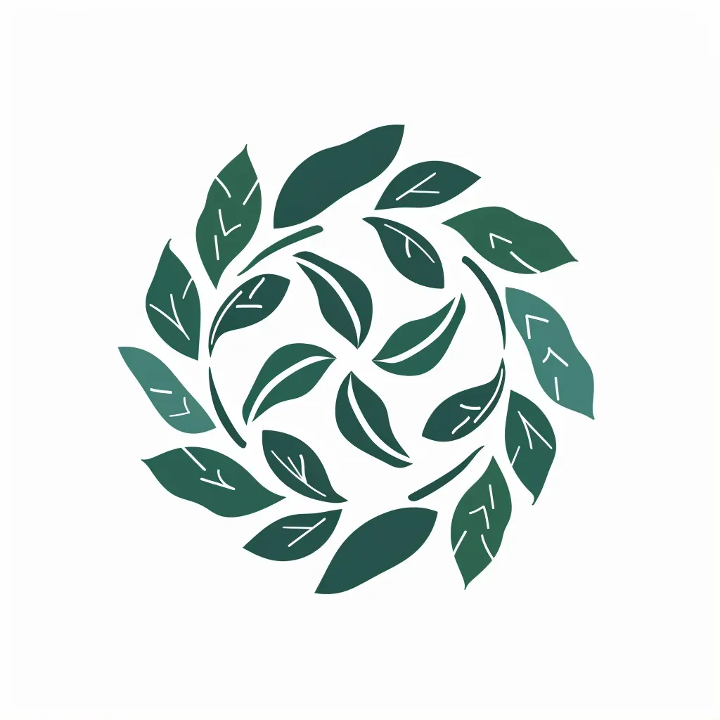 Sustainable fashion brand logo with abstract leaf patterns - Image 1