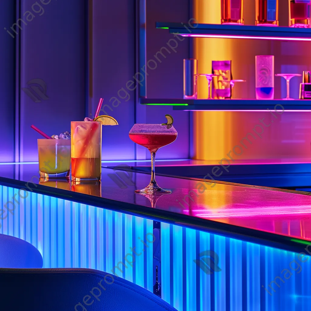 Artistic arrangement of cocktails on a modern bar counter - Image 3