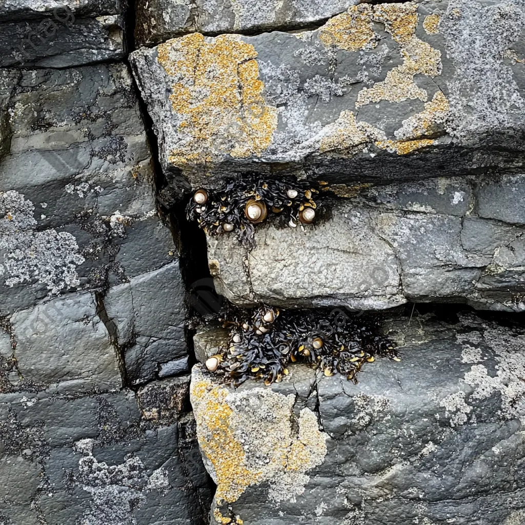 Close-up of textured rock surfaces on sea stacks - Image 4