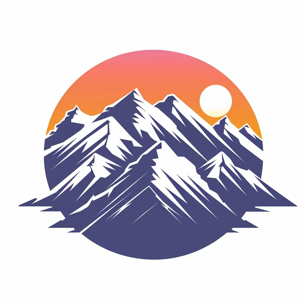 Outdoor gear brand logo with mountains at sunset - Image 3