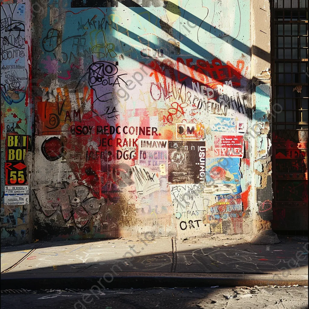 Colorful stencil graffiti with activism themes on a wall - Image 1