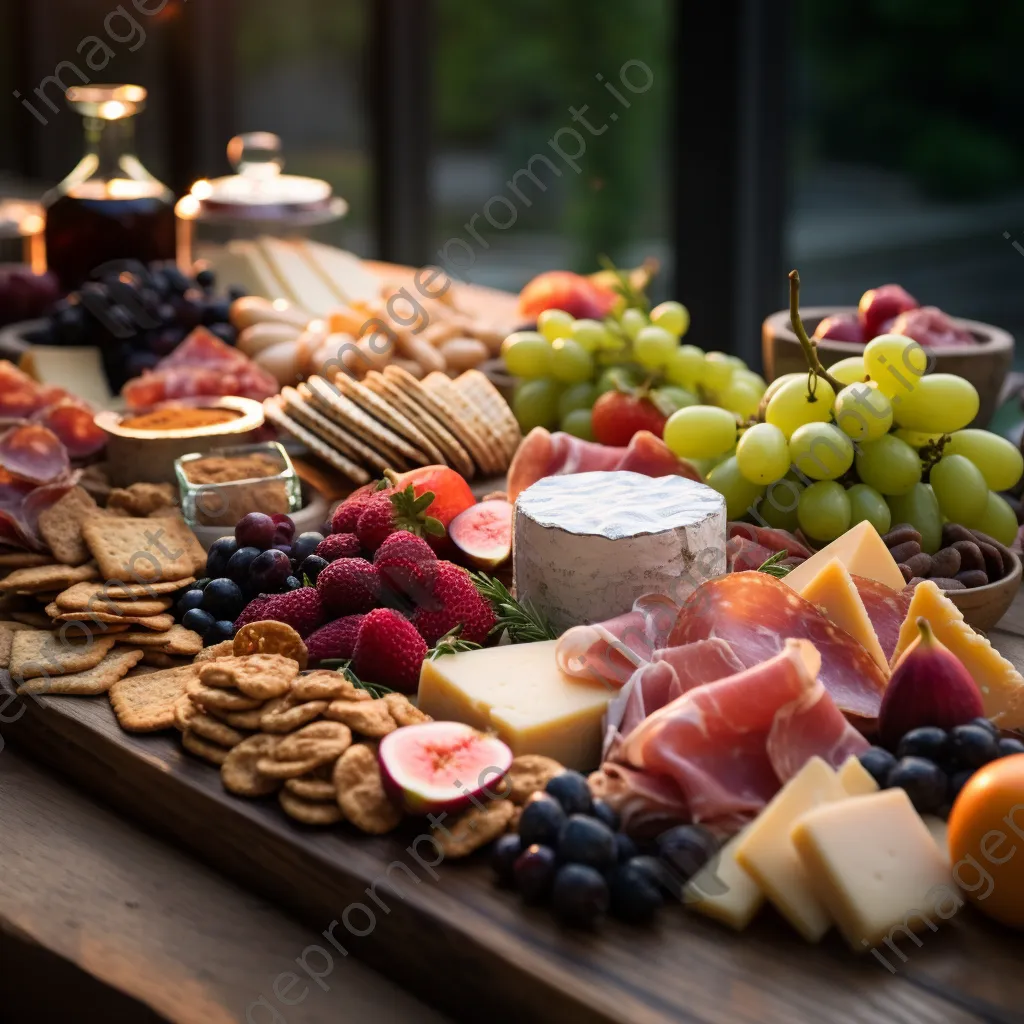 Charcuterie board with cheeses and meats - Image 1