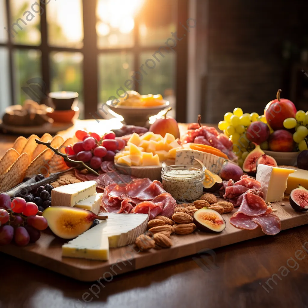 Charcuterie board with cheeses and meats - Image 2